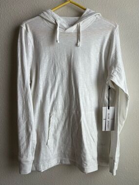 Paper Denim & Cloth White Slub Jersey Lightweight Hoodie